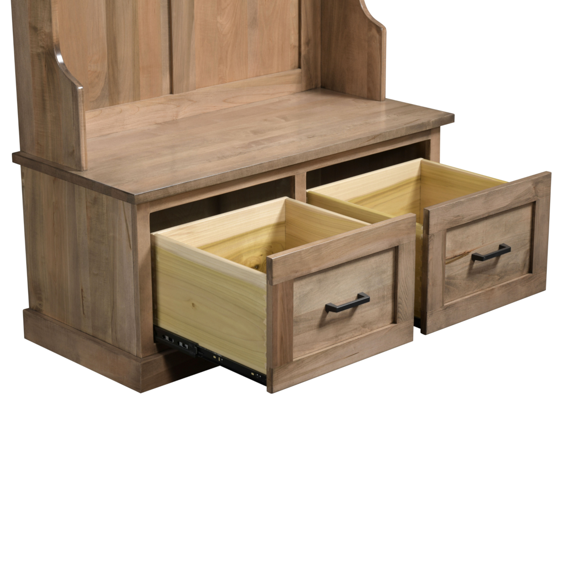 Superior Hall Seat Drawers Open