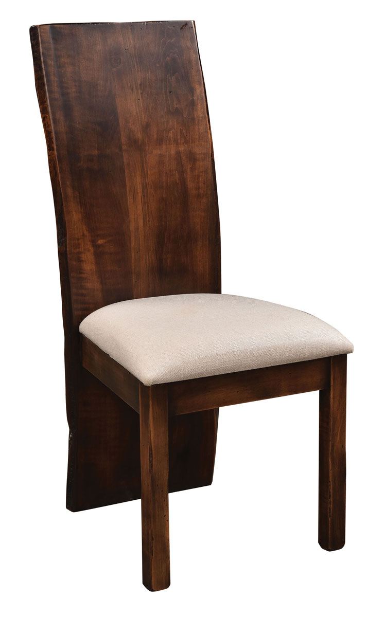 Abbington Live Edge Back Chair shown with 2065 Barley Fabric.