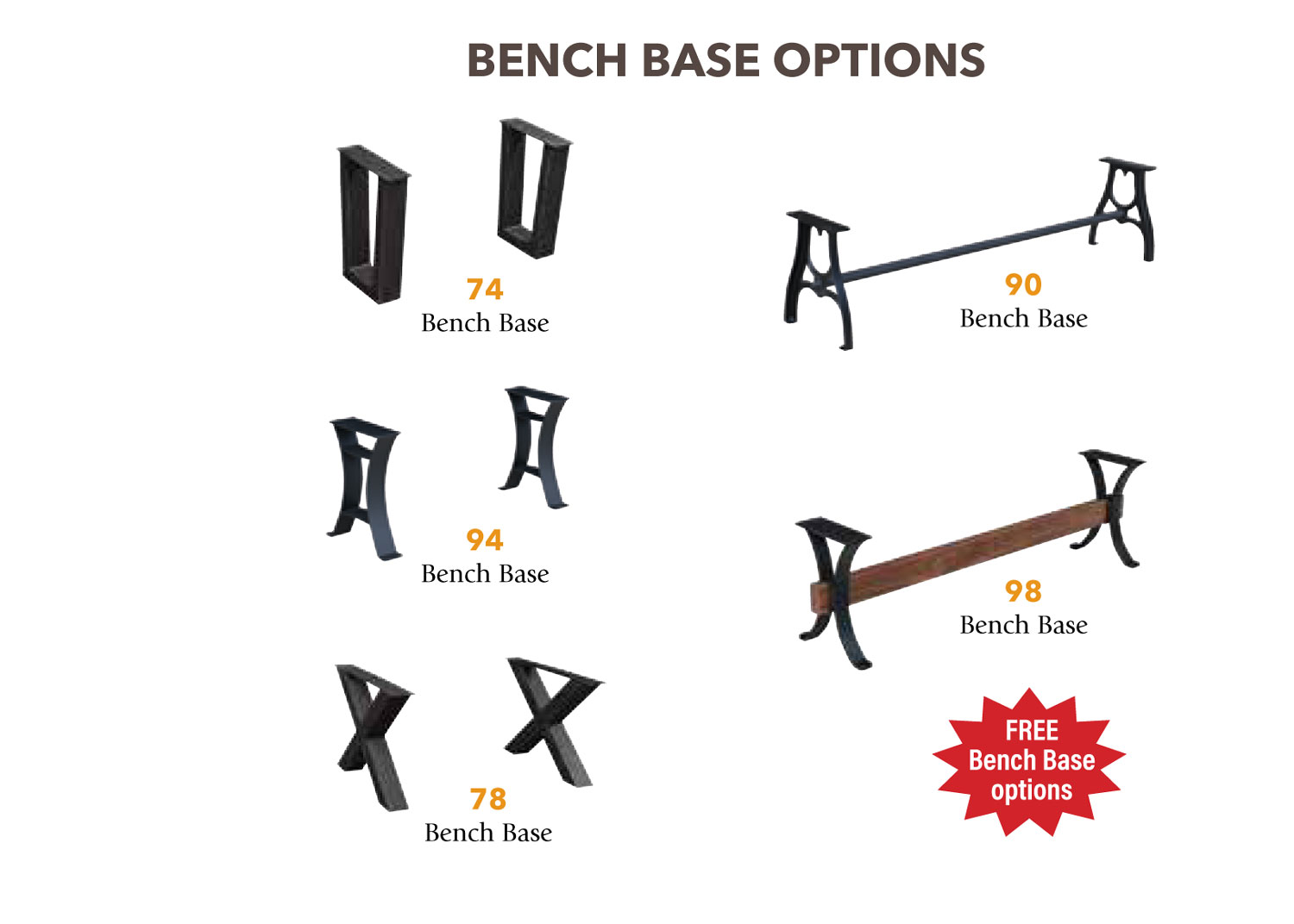 Abbington Bench Base Options
