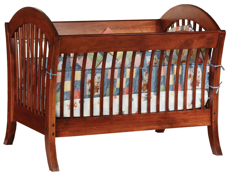 Manhattan Crib in Brown Maple with Acres Stain