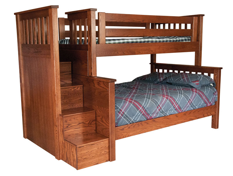 Millers Mission Twinfull Bunk Bed With Step Unit Ohio Hardwood