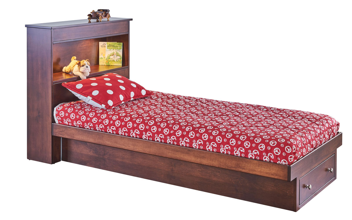 Twin Size Bookcase Bed with an Underbed Storage Drawer