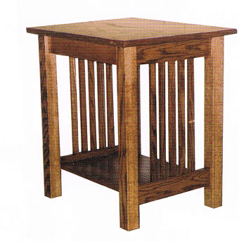 Mission Style End Table with Slats