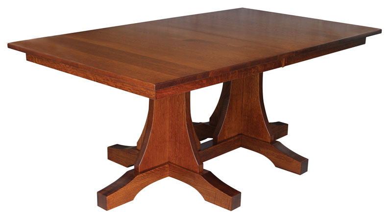 Mission Double Pedestal Table