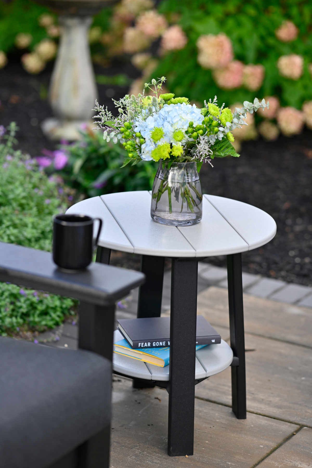 Deluxe Poly End Table in Dove Gray & Black