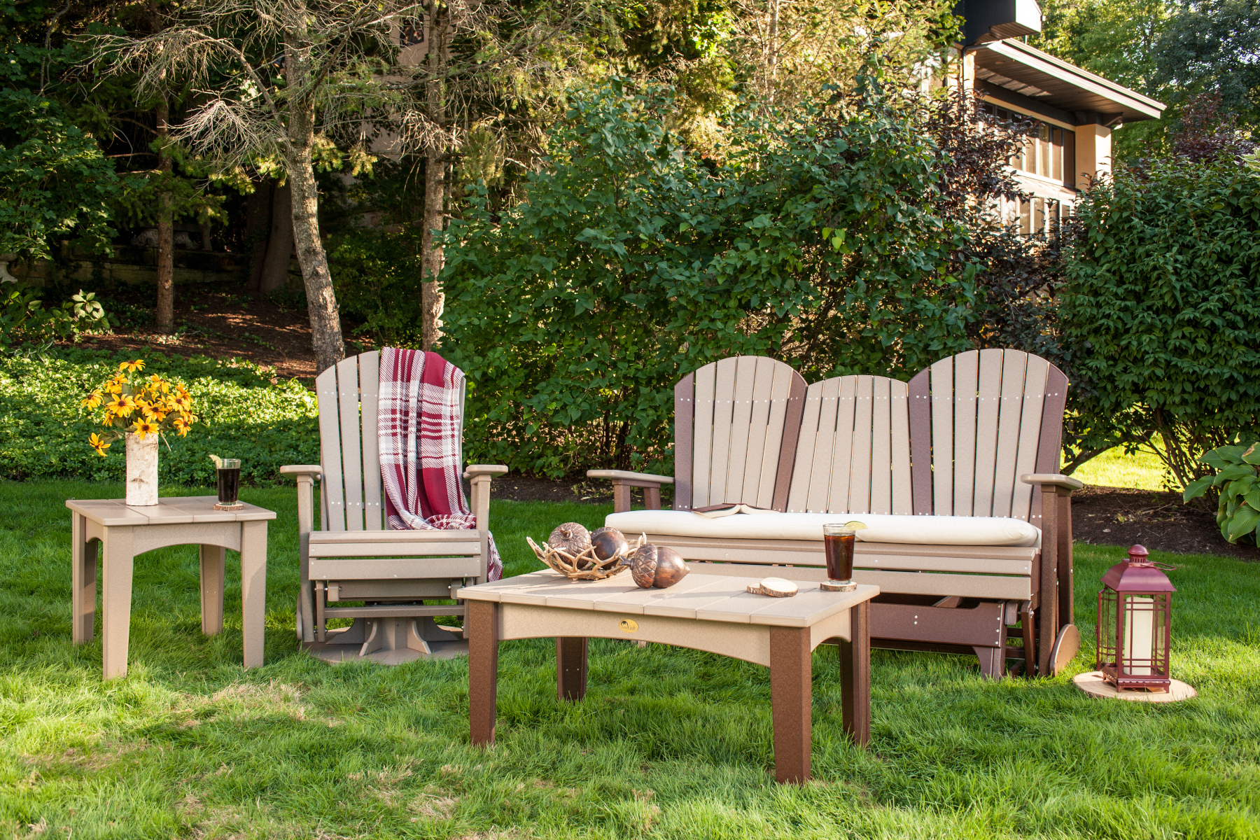 Adirondack Glider Collection with Island End Table