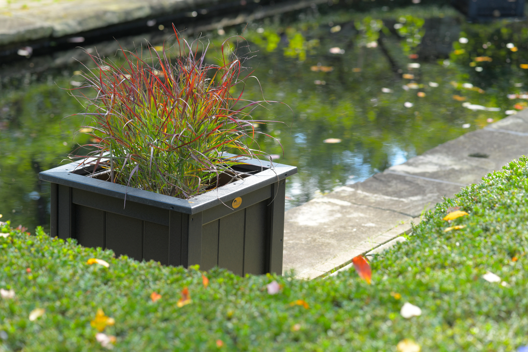 Poly 24" Square Planter in Black