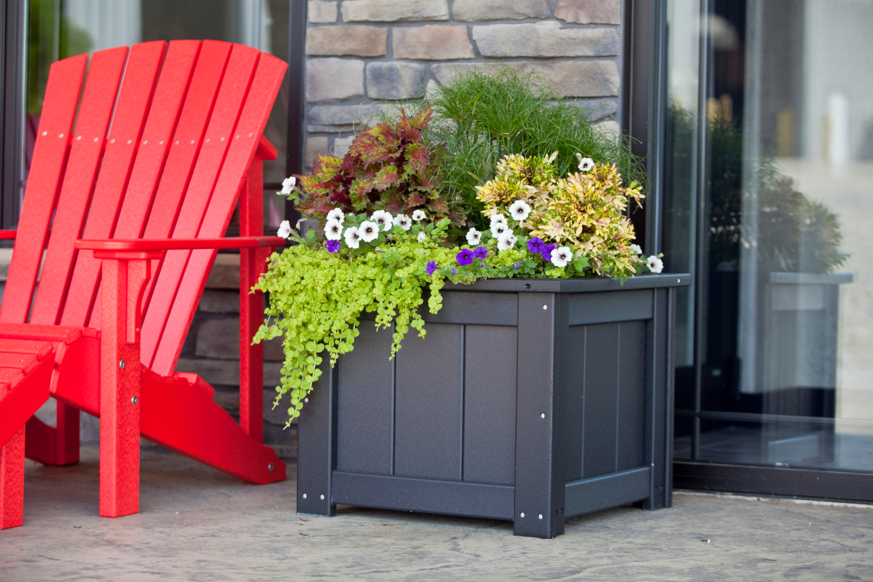 Poly 24" Square Planter in Black