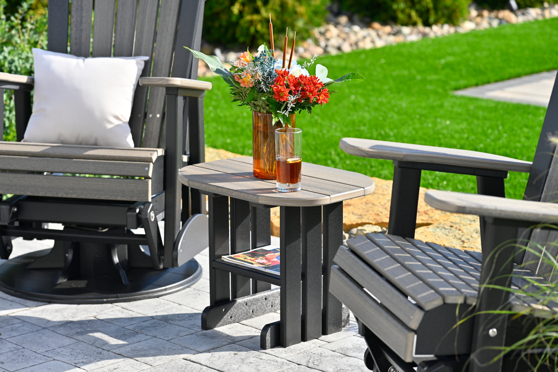 Poly End Table in Coastal Gray & Black