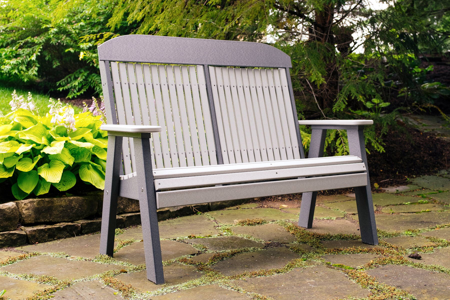 4' Classic Poly Bench in Dove Gray & Slate