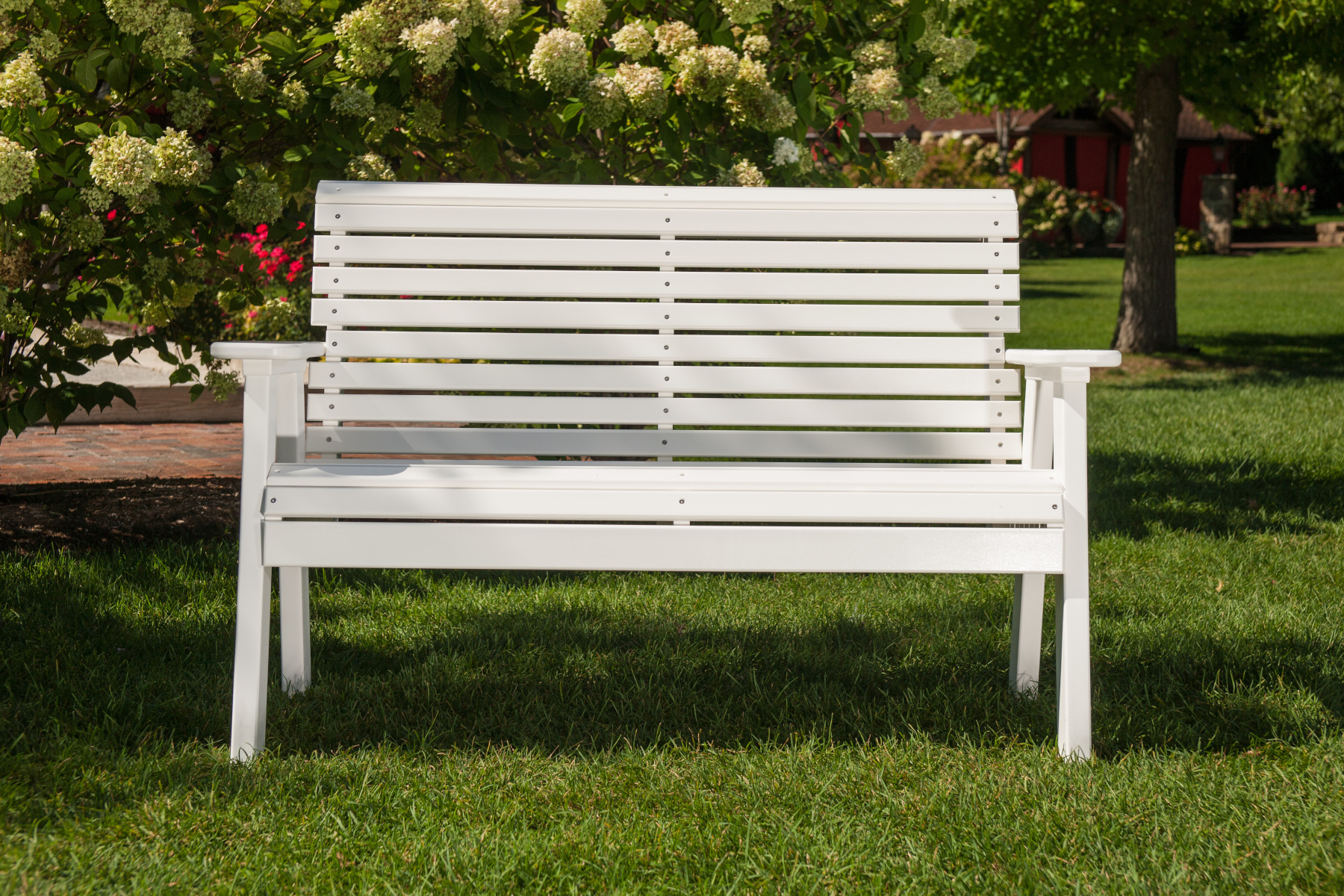 4' Plain Poly Bench in White