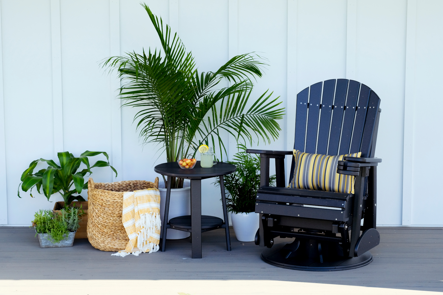 2' Adirondack Swivel Glider in Black