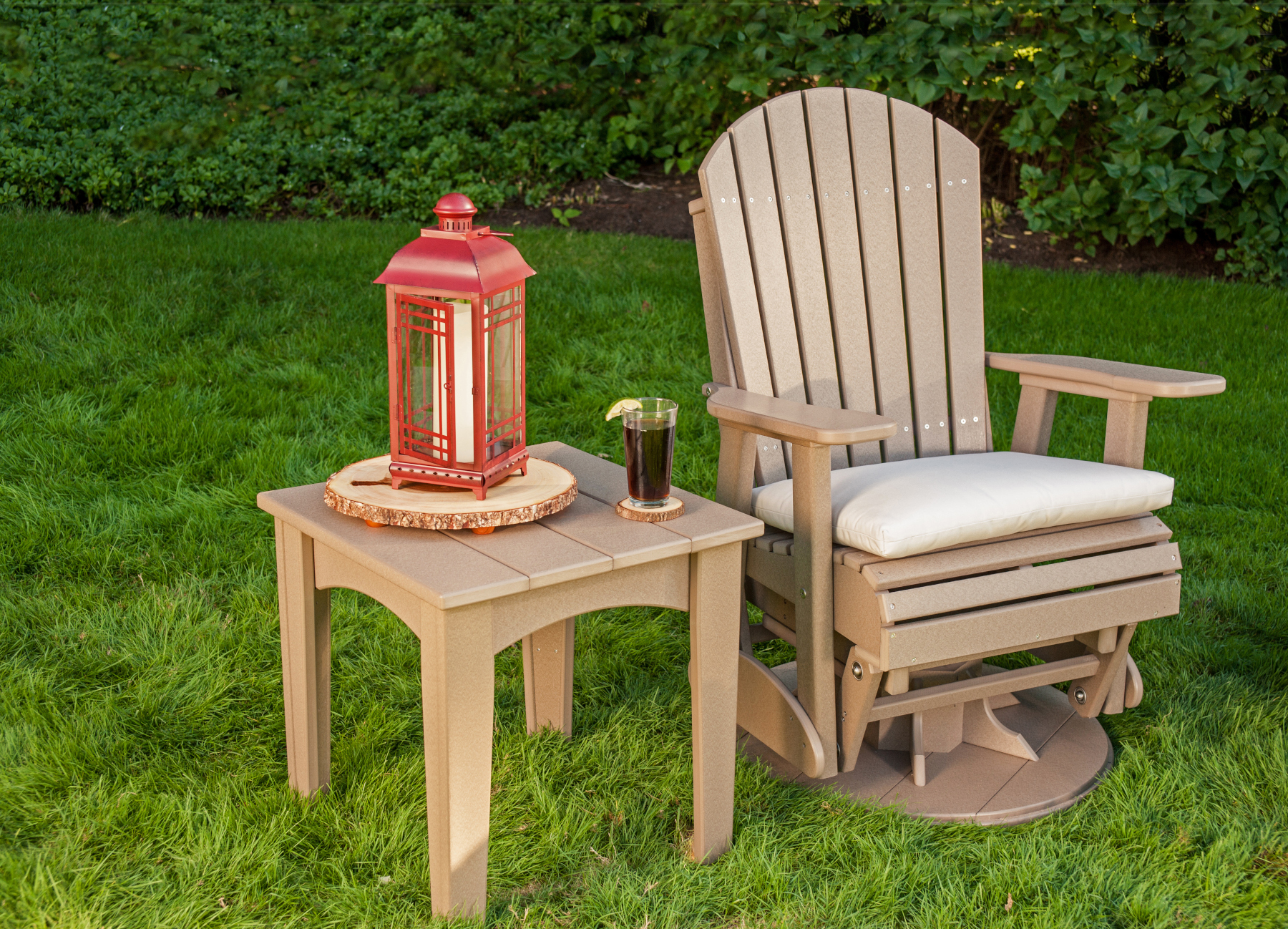 2' Adirondack Swivel Glider in Weatherwood