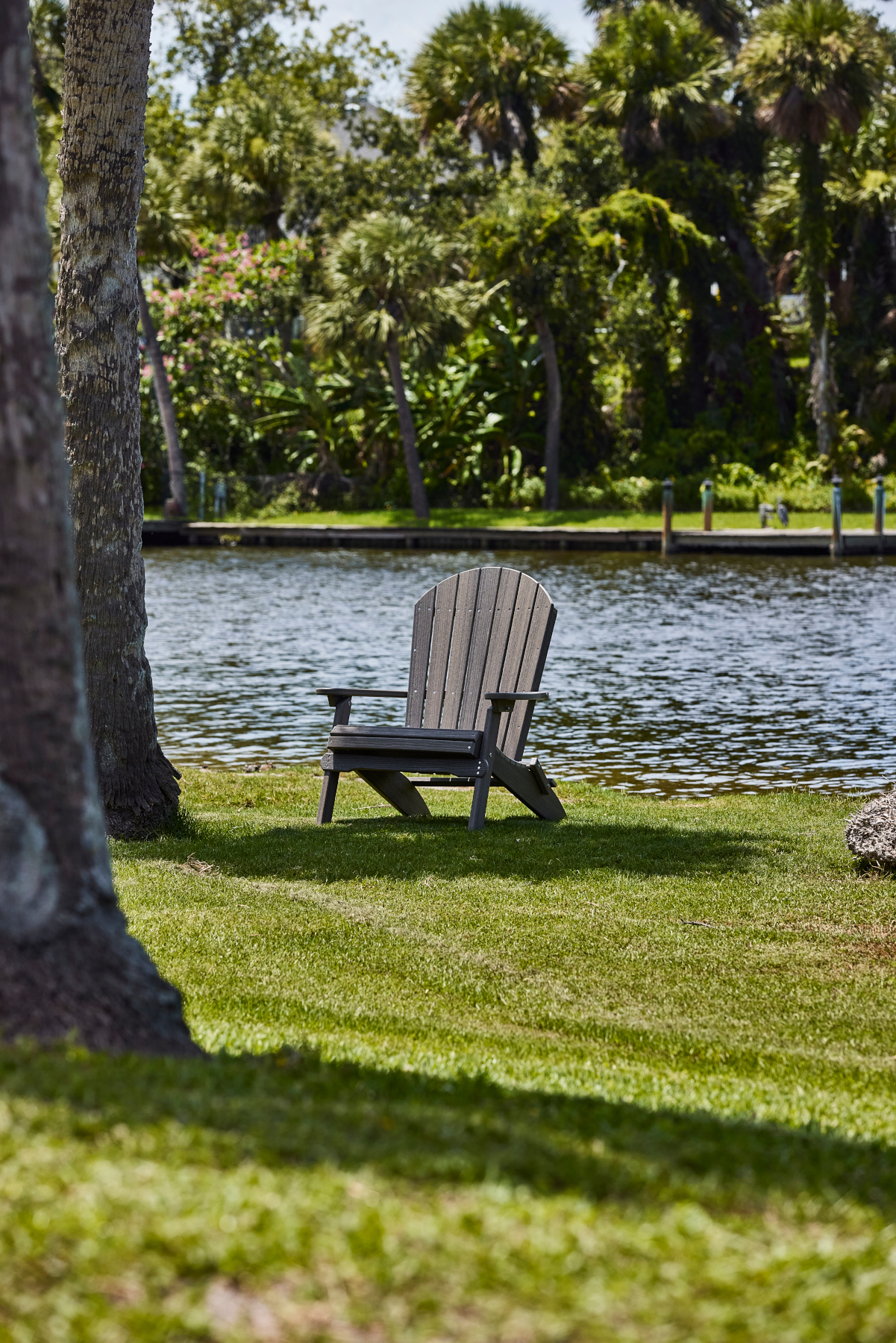 Poly Folding Adirondack Chair in Coastal Gray