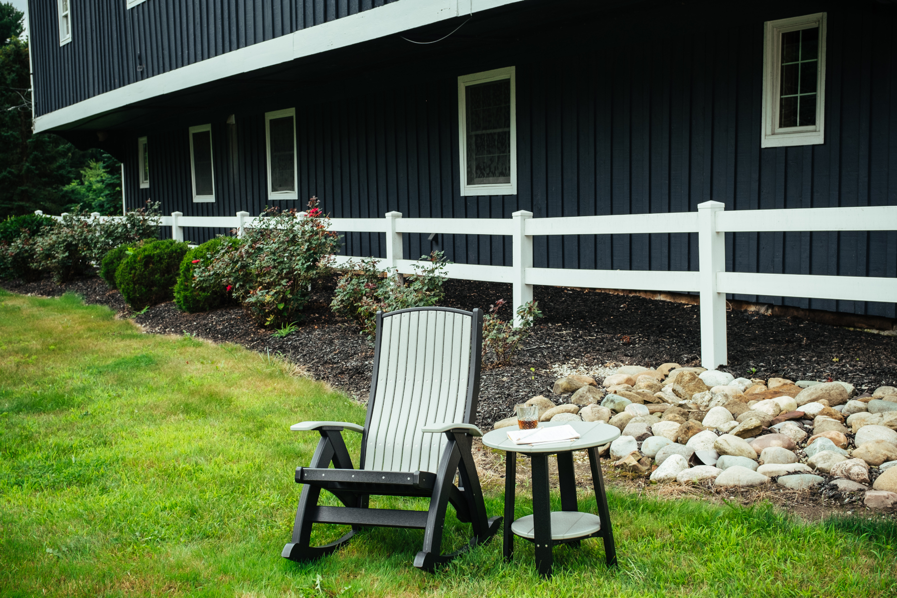 Poly Comfort Rocker in Dove Gray & Black