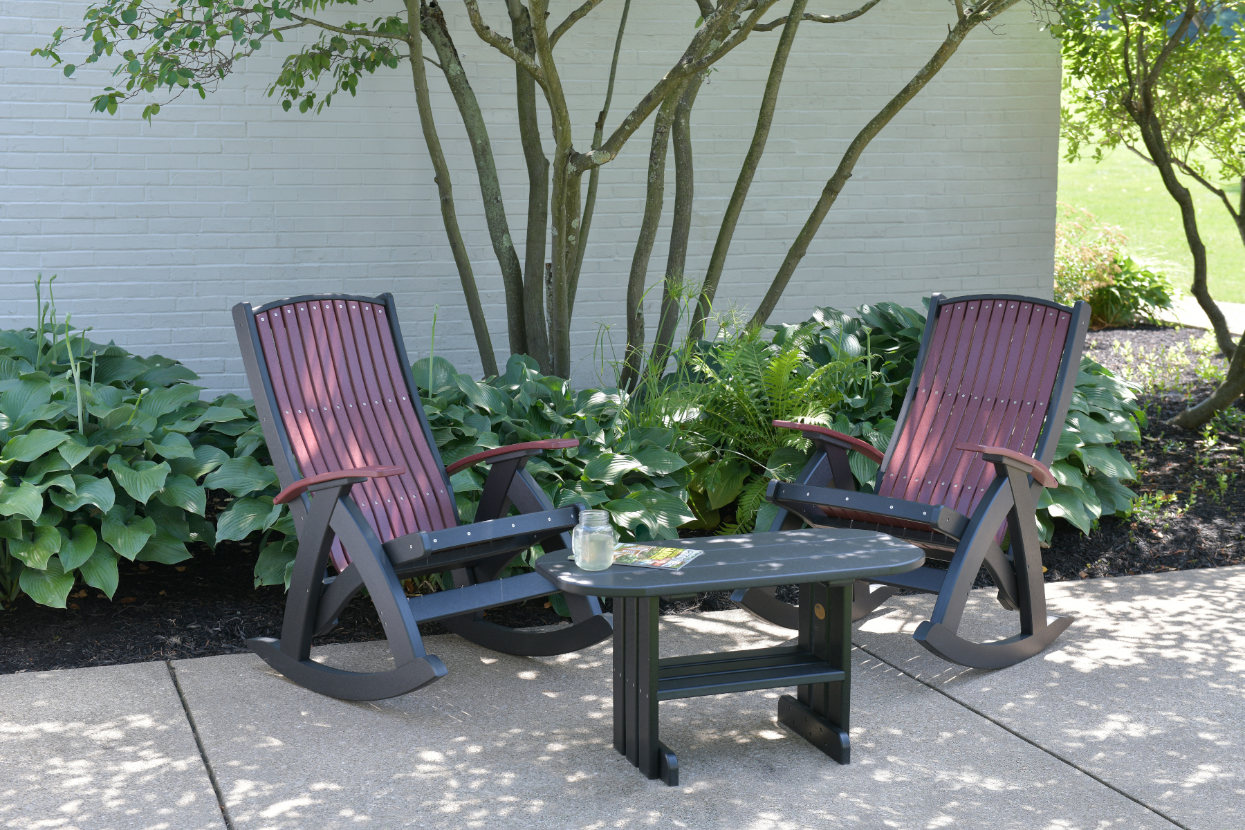 Poly Comfort Rocker in Cherrywood & Black