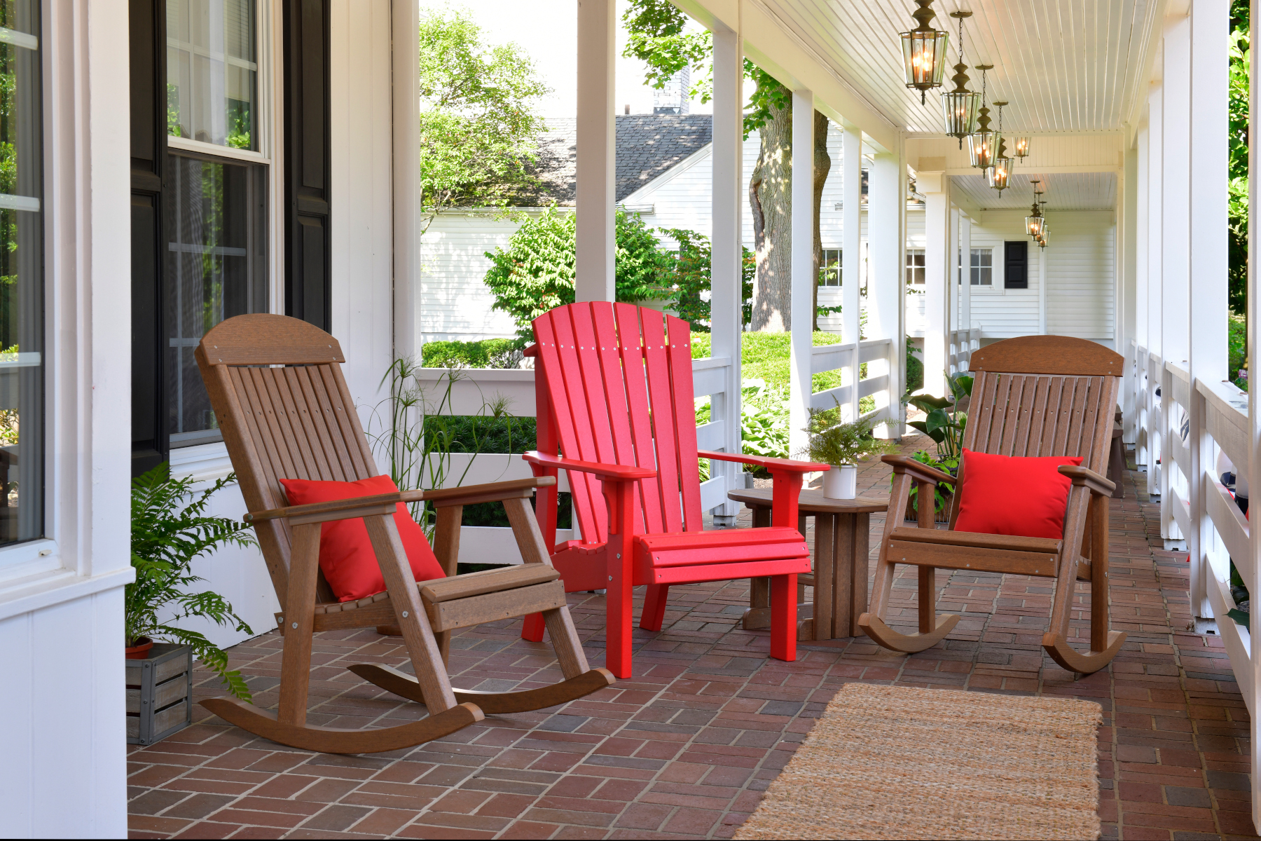 Poly Porch Rocker in Antique Mahogany