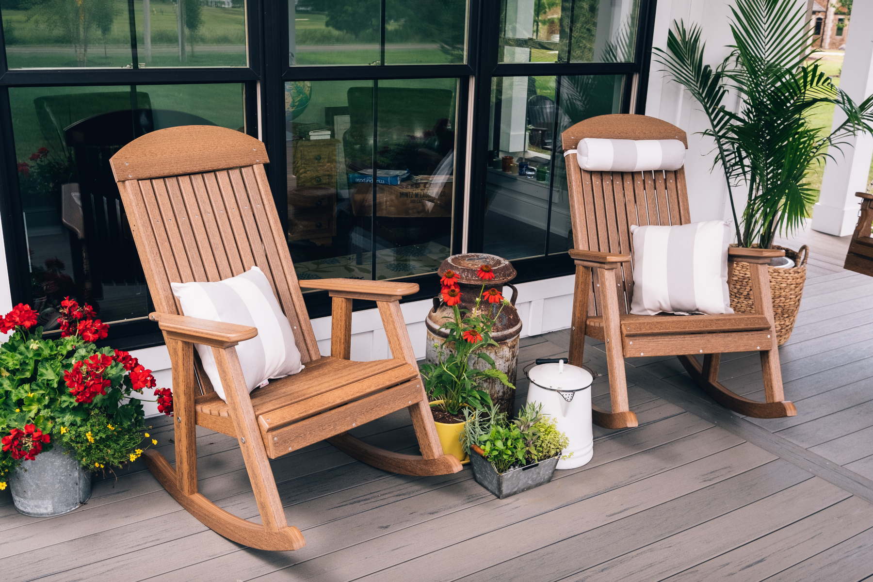 Poly Porch Rockers in Antique Mahogany
