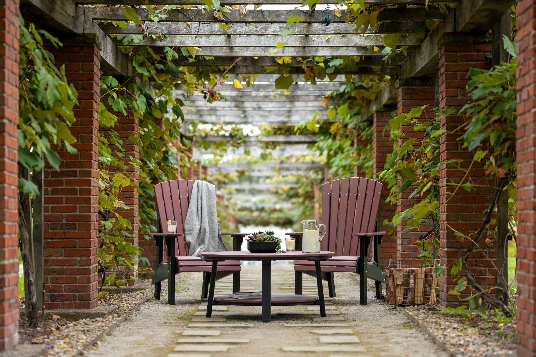 Royal Adirondack Chairs in Cherrywood & Black