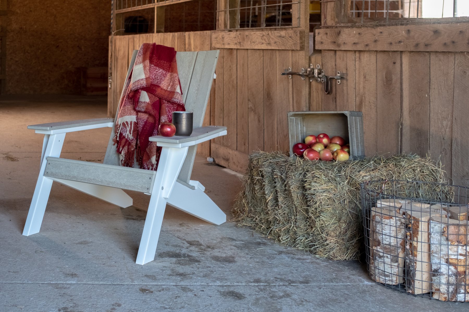 Urban Adirondack Chair in Birch & White
