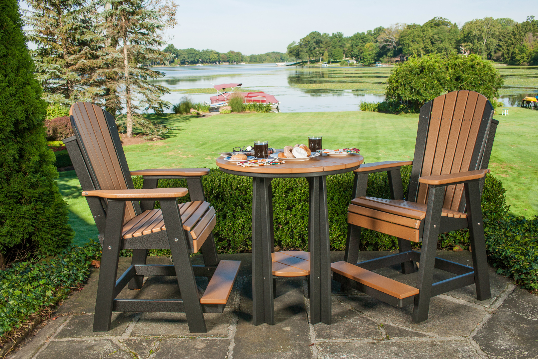 Balcony Set in Cedar & Black