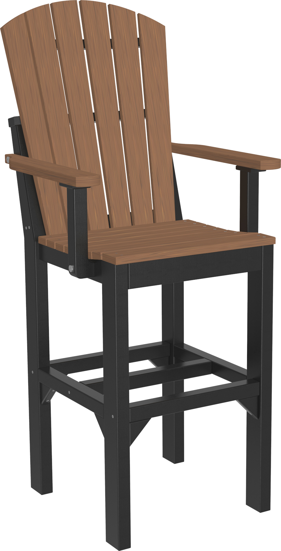 Adirondack Arm Chair - Bar Height in Antique Mahogany & Black