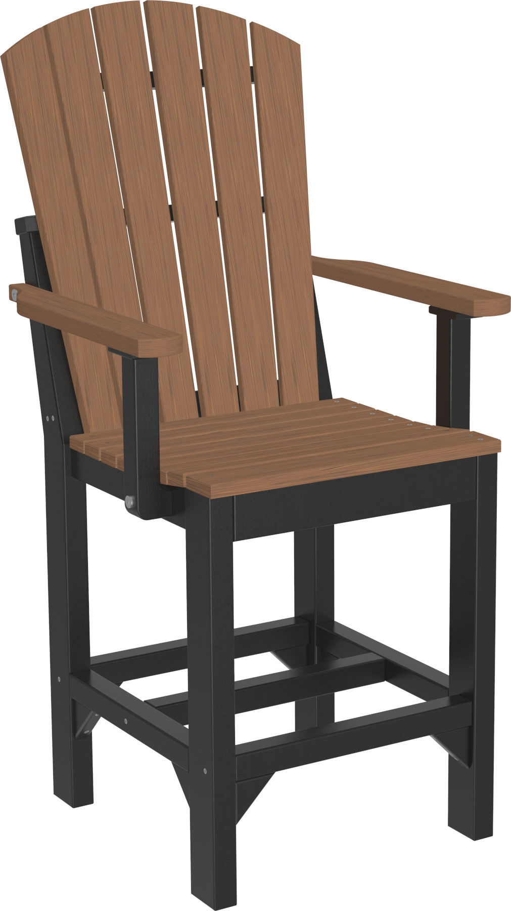 Adirondack Arm Chair - Counter Height in Antique Mahogany & Black