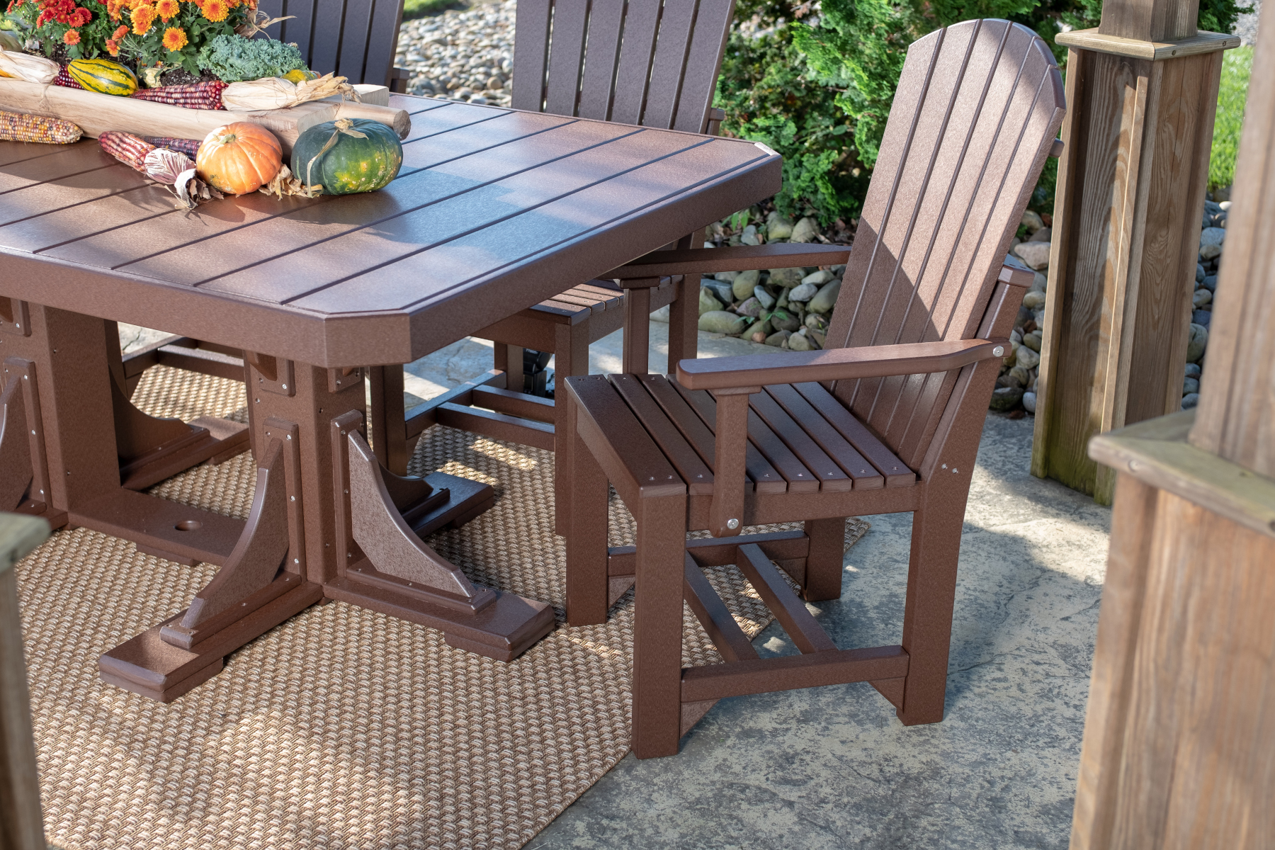 Adirondack Arm Chair - Dining Height in Chestnut Brown
