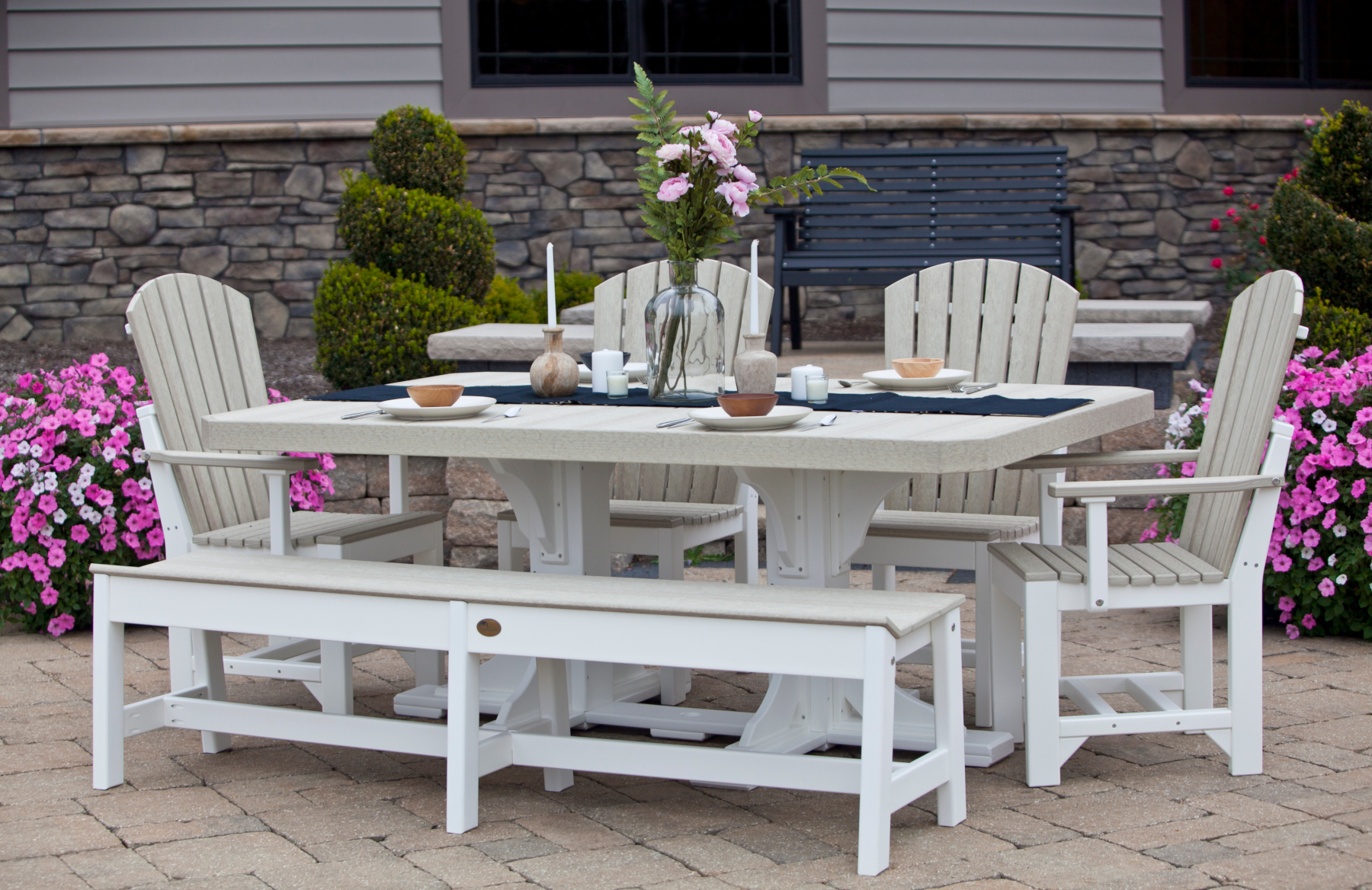 4' x 6' Rectangular Table Set in Birch & White