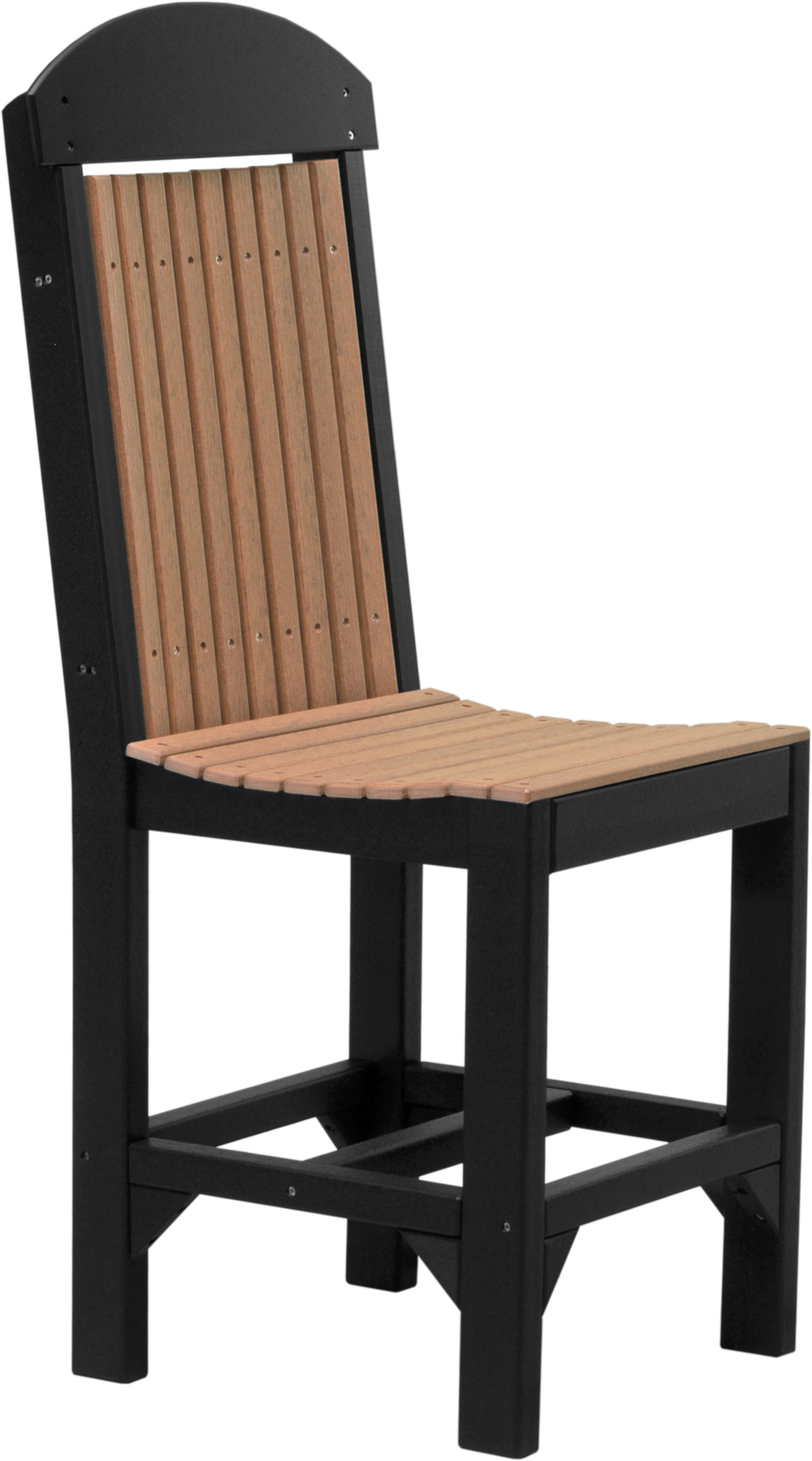 Classic Side Chair- Counter Height in Antique Mahogany & Black