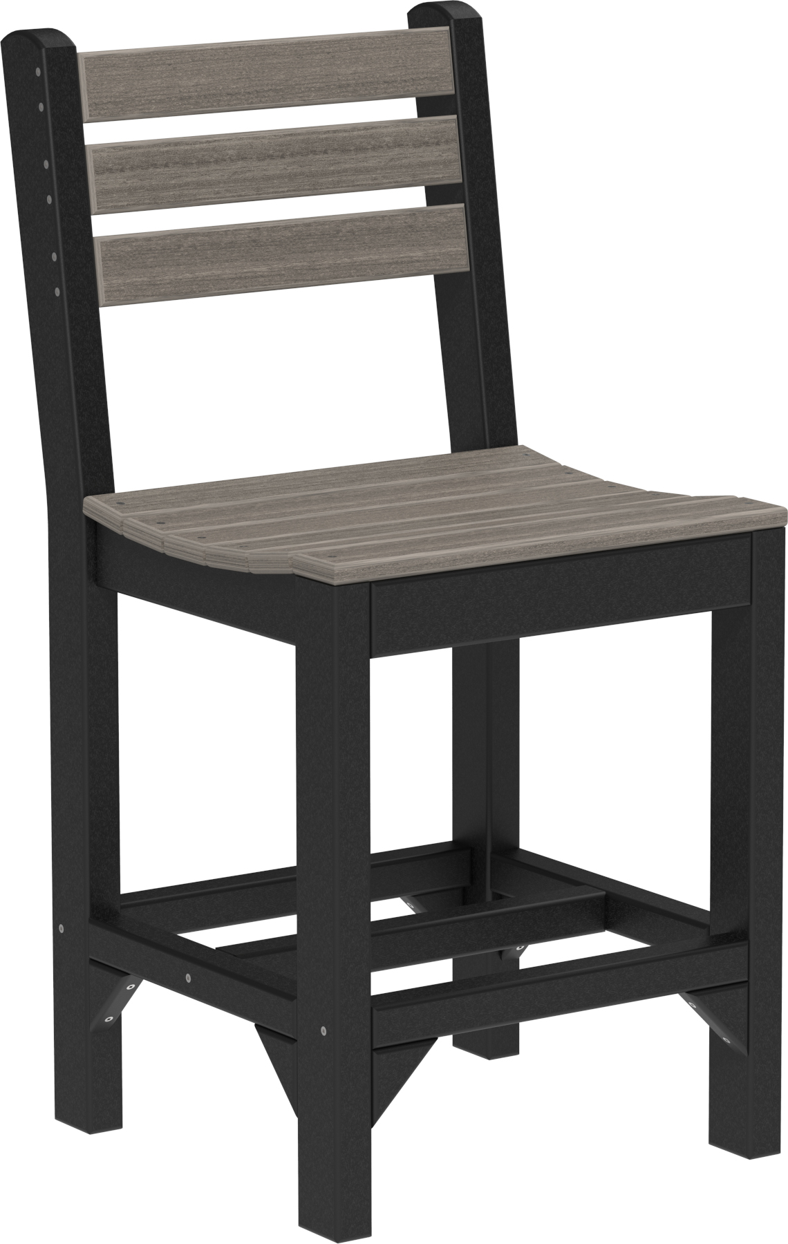 Island Side Chair - Counter Height in Coastal Gray & Black