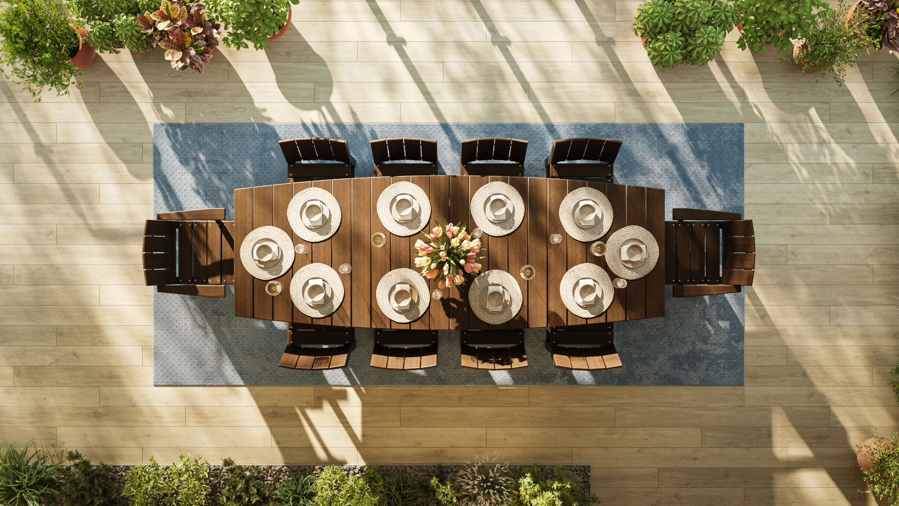 4' x 10' Oval Urban Dining Table Set in Brazilian Walnut & Black
