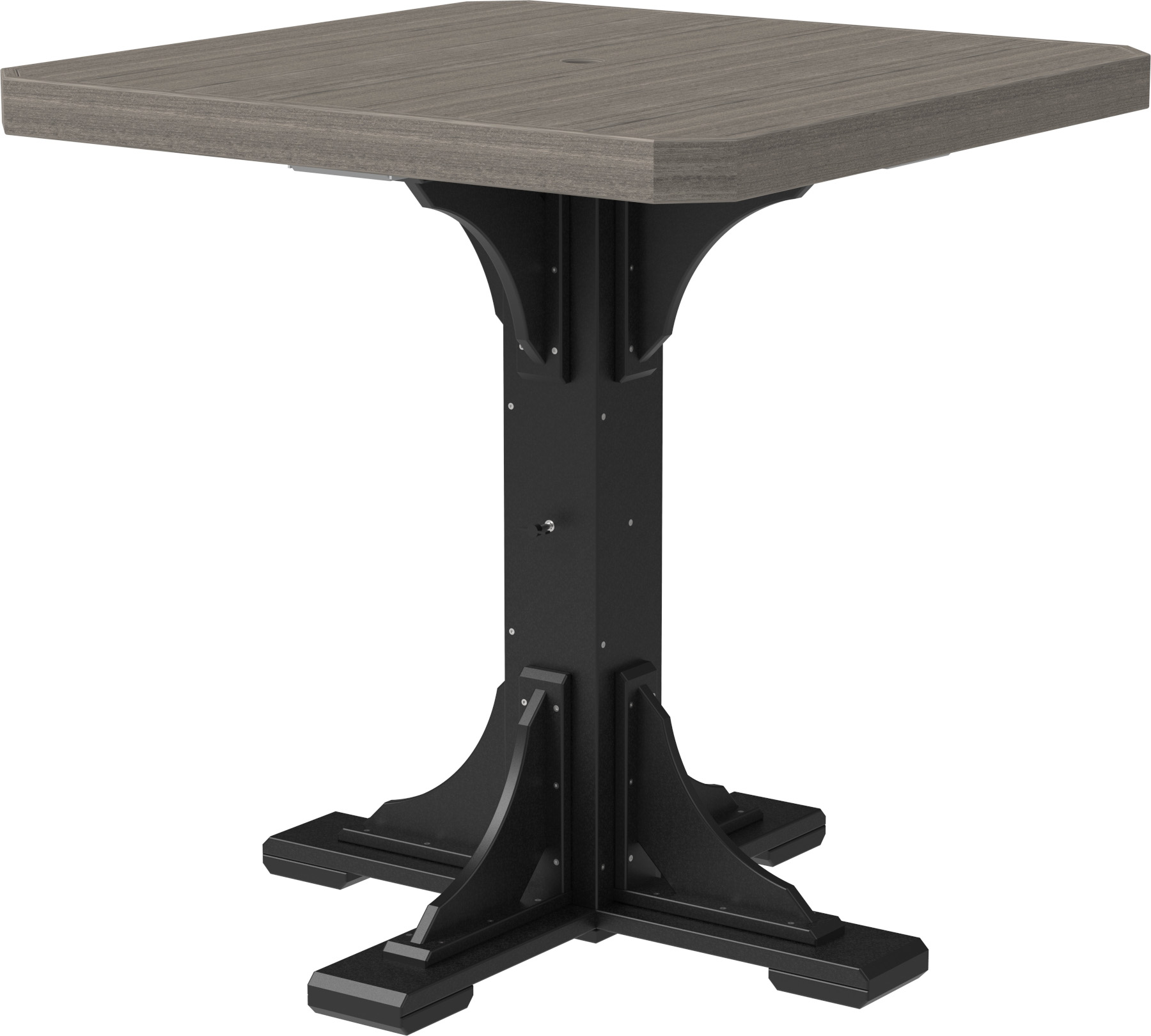 41" Square Poly Table - Bar Height in Coastal Gray & Black