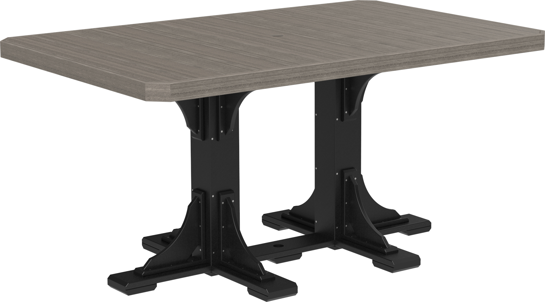 4' x6' Poly Rectangle Table - Counter Height in Coastal Gray & Black