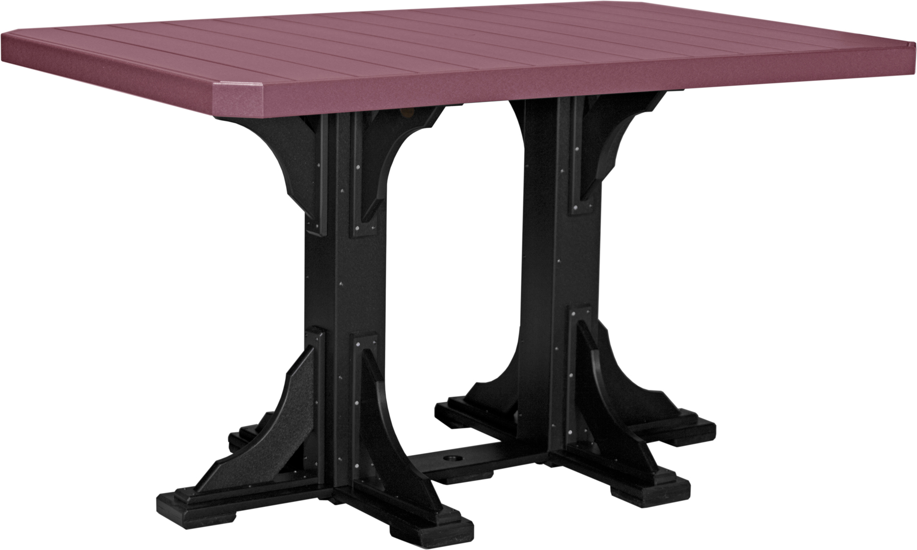 4' x 6' Poly Rectangle Table - Bar Height in Cherrywood & Black