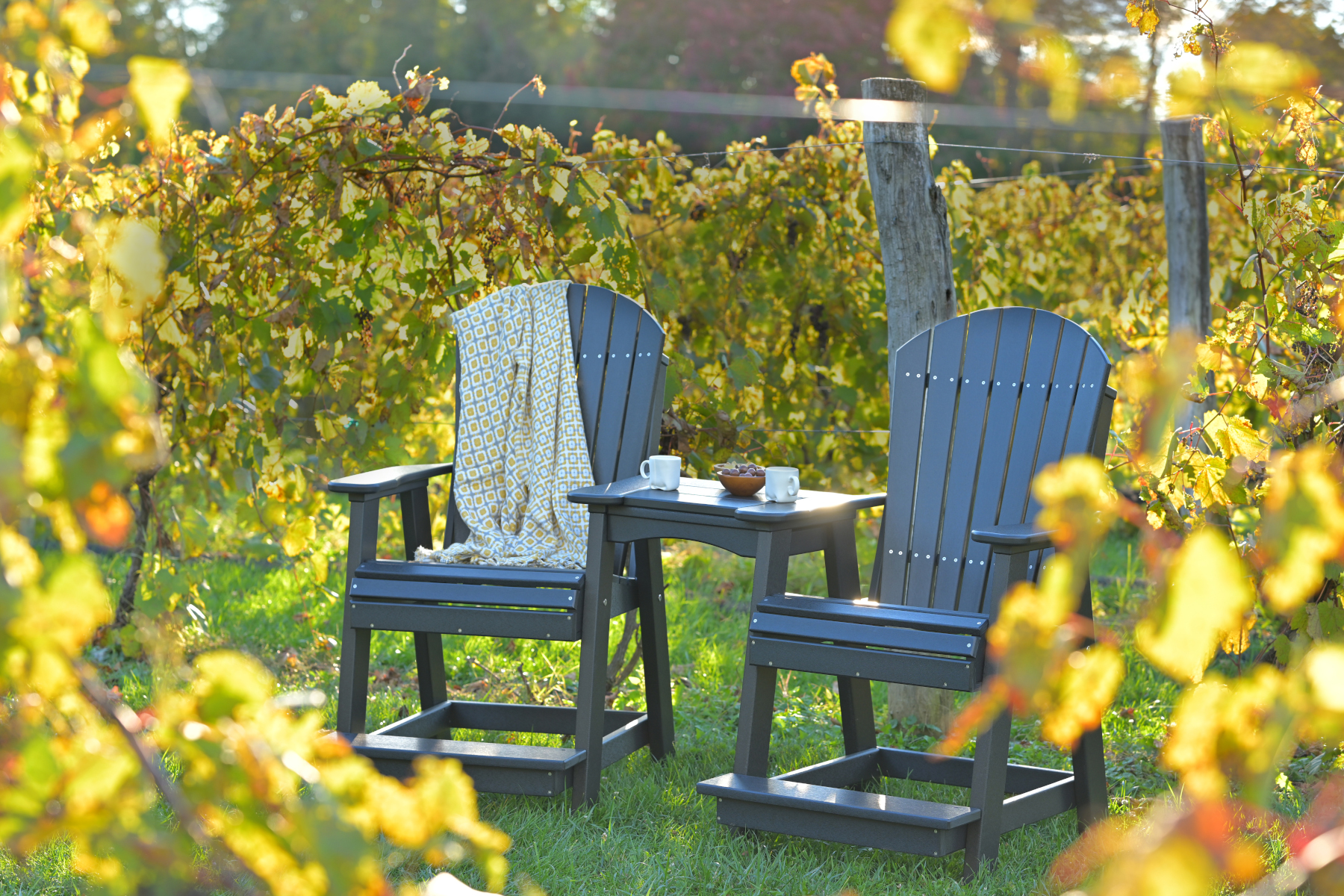 Balcony Tete-a-Tete Table Set in Black