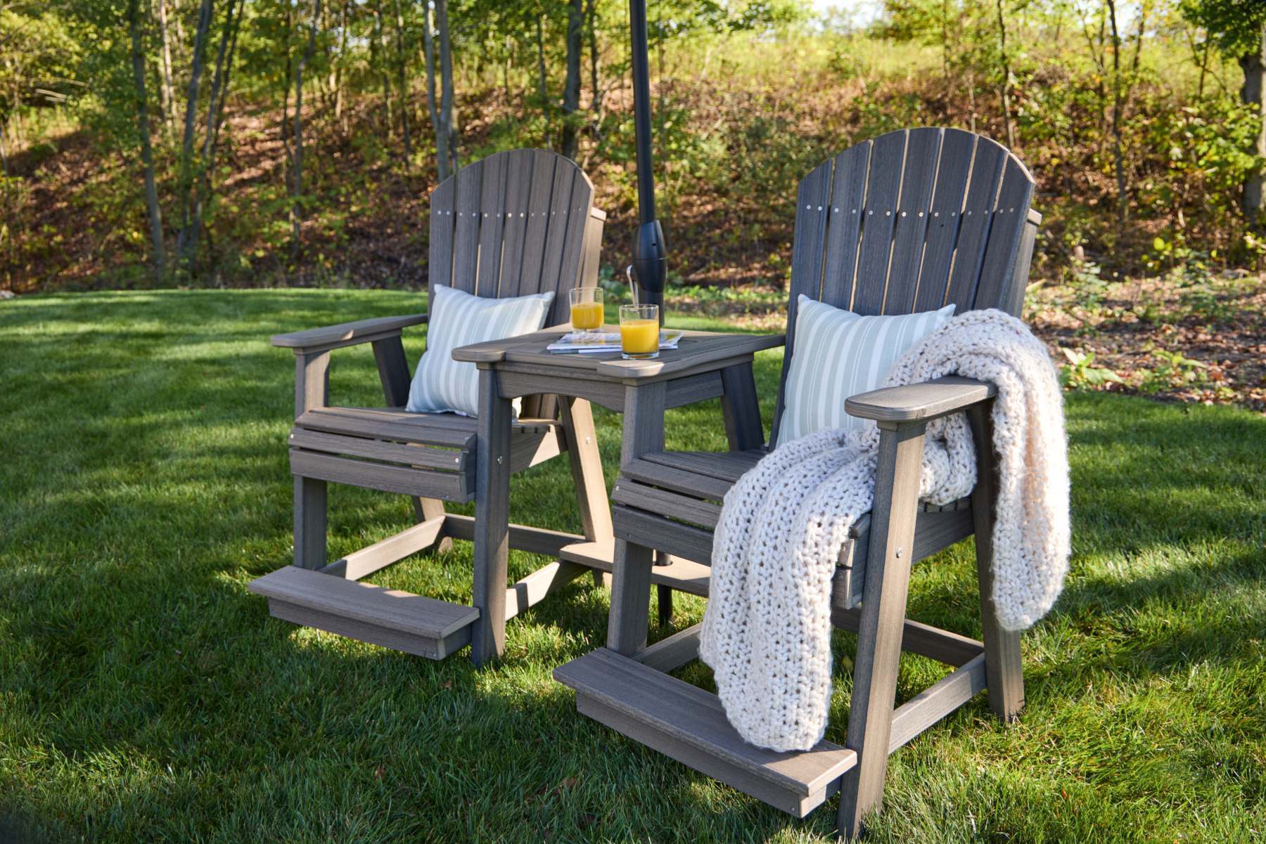 Balcony Tete-a-Tete Table Set in Coastal Gray