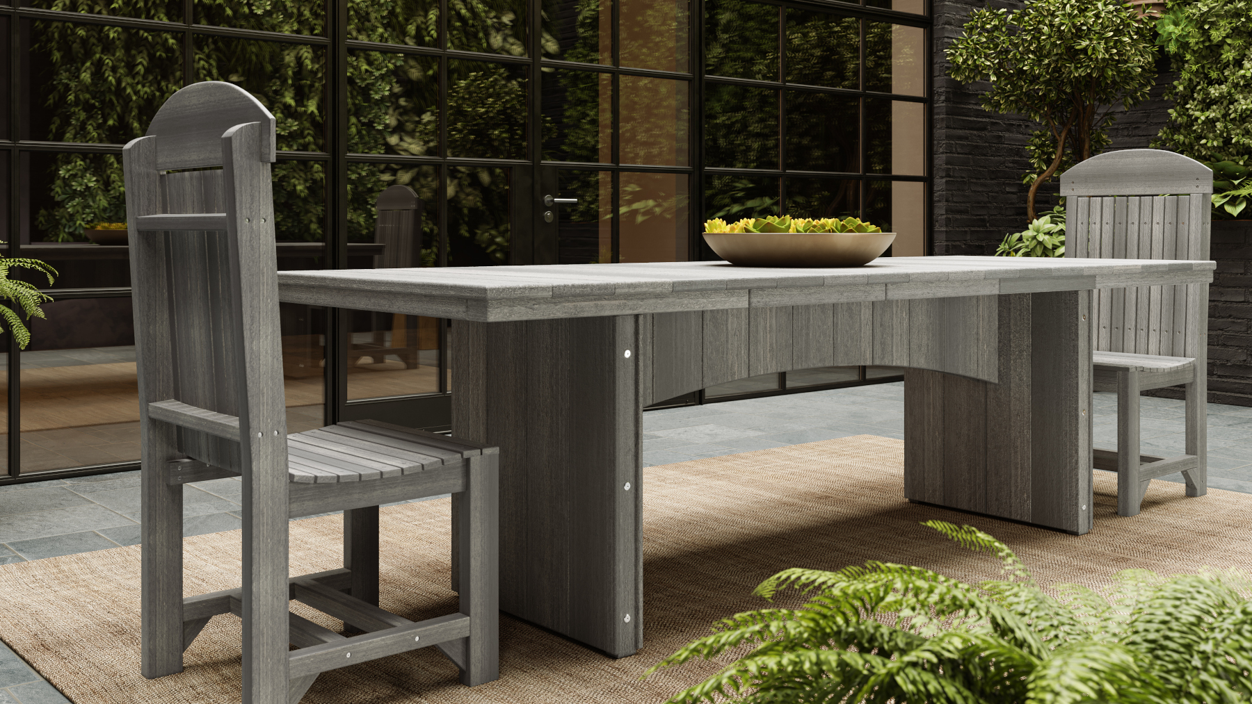 Urban Dining Table 3' x 8' in Coastal Gray