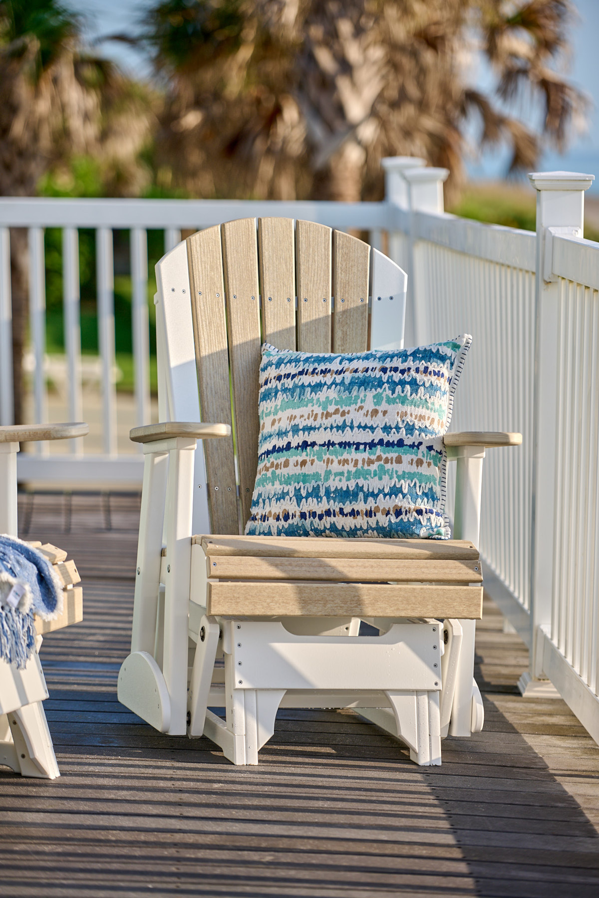 2' Adirondack Glider in Birch & White.