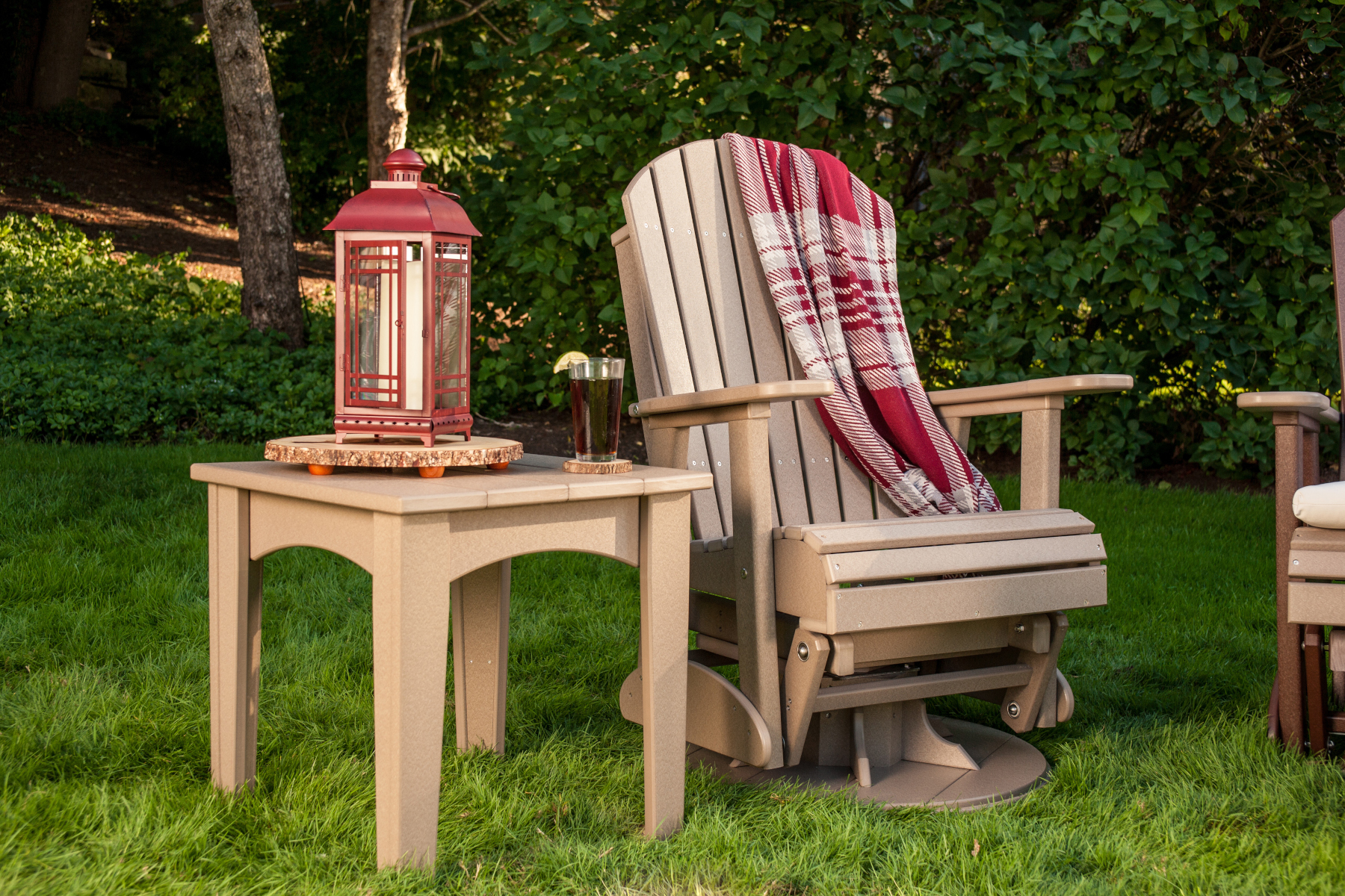 2' Adirondack Swivel Glider in Weatherwood