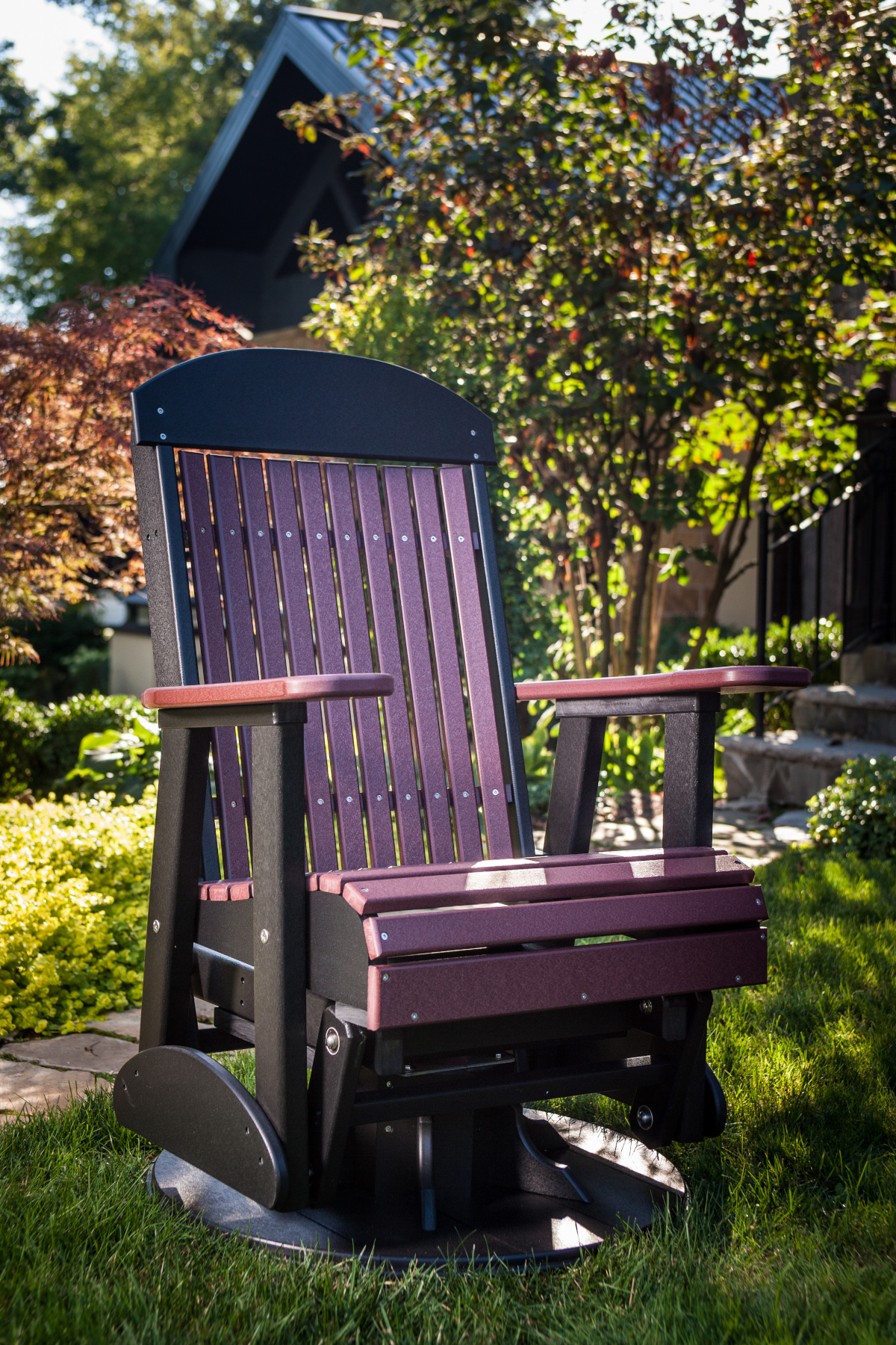 2' Classic Swivel Glider in Cherrywood & Black