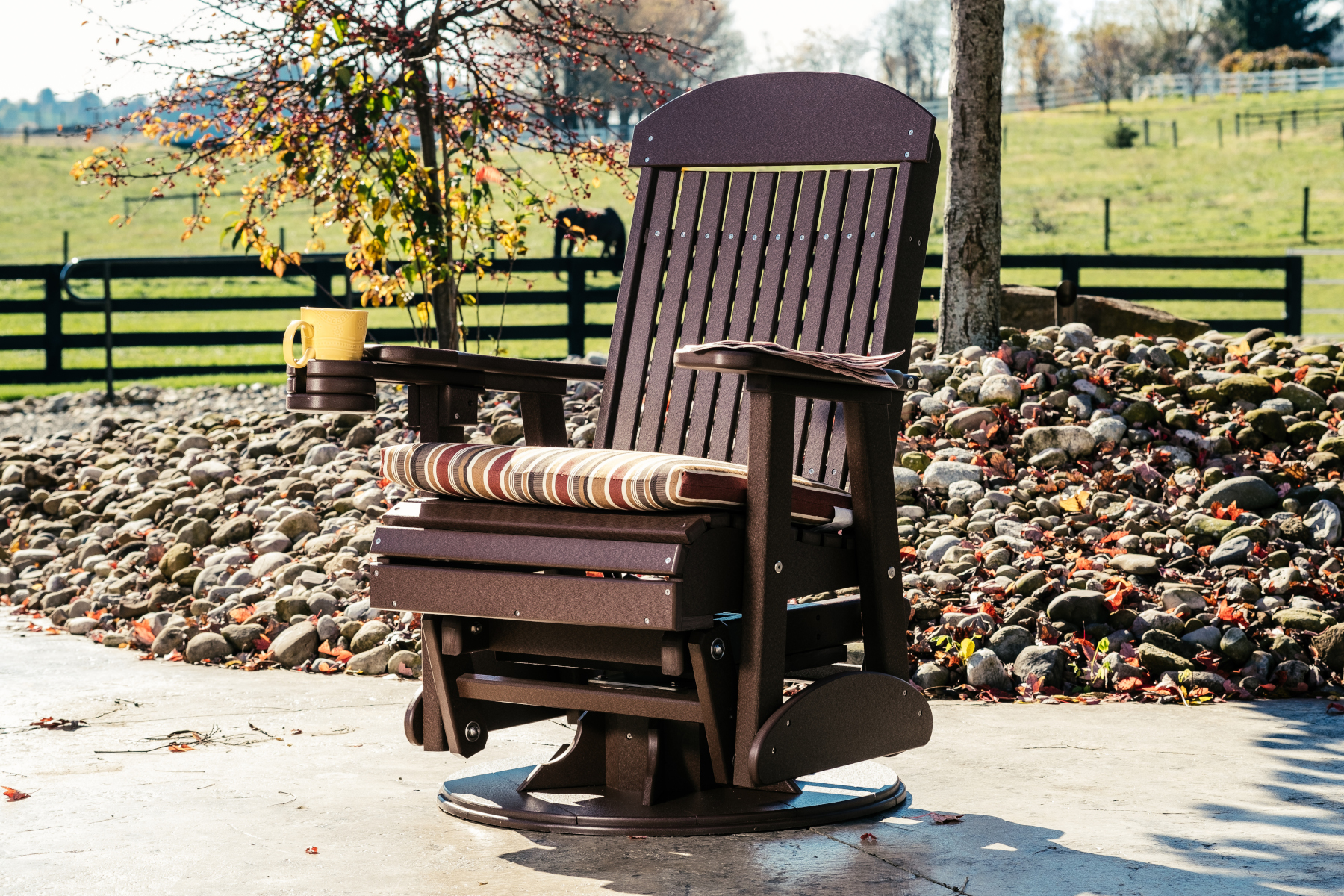 2' Classic Swivel Glider in Chestnut Brown