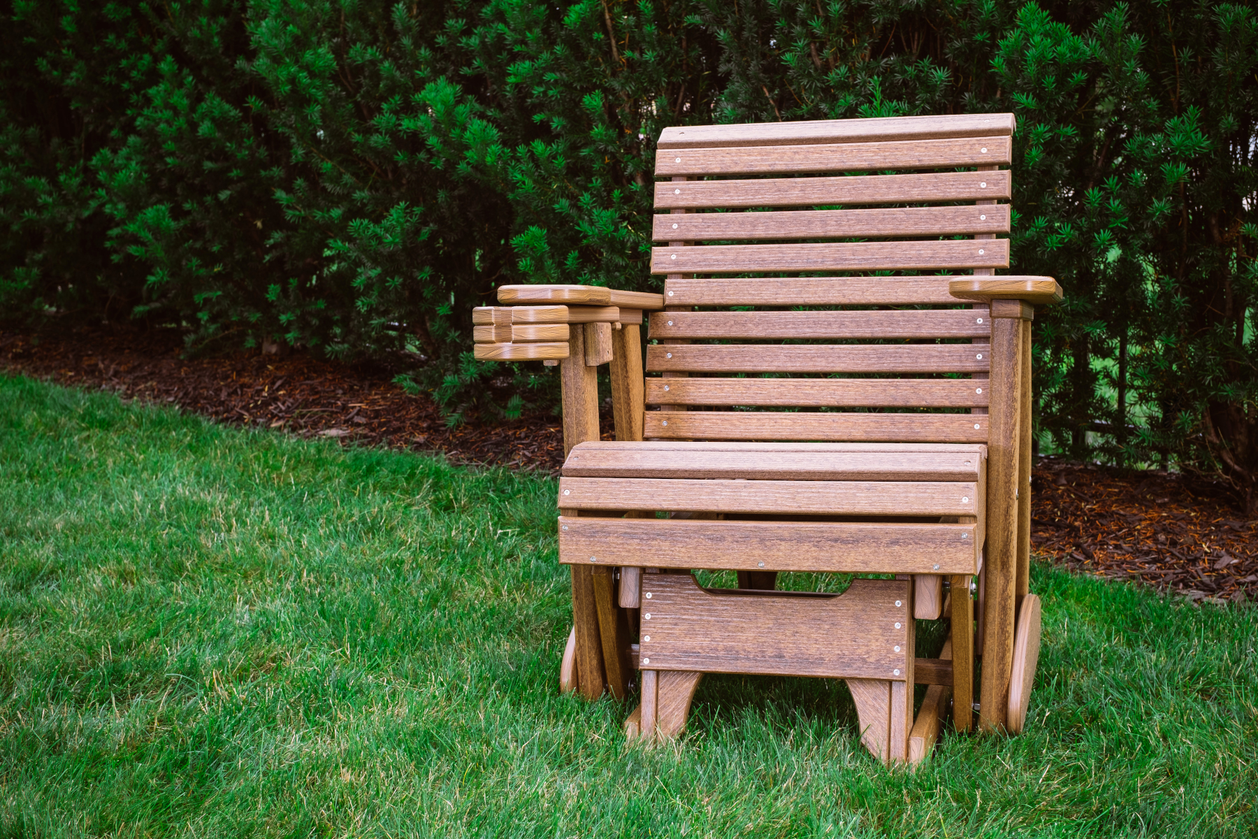 2' Plain Poly Glider Chair in Antique Mahogany