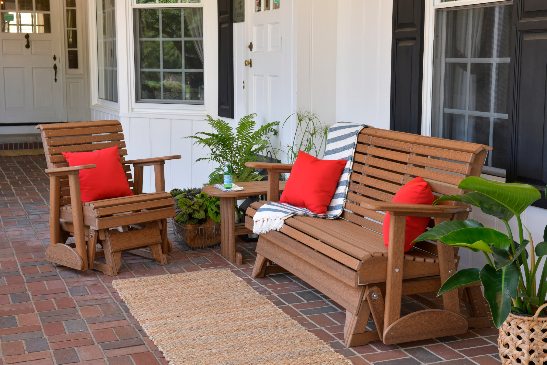 2'Plain Poly Glider and 4' Plain Poly Glider in Antique Mahogany