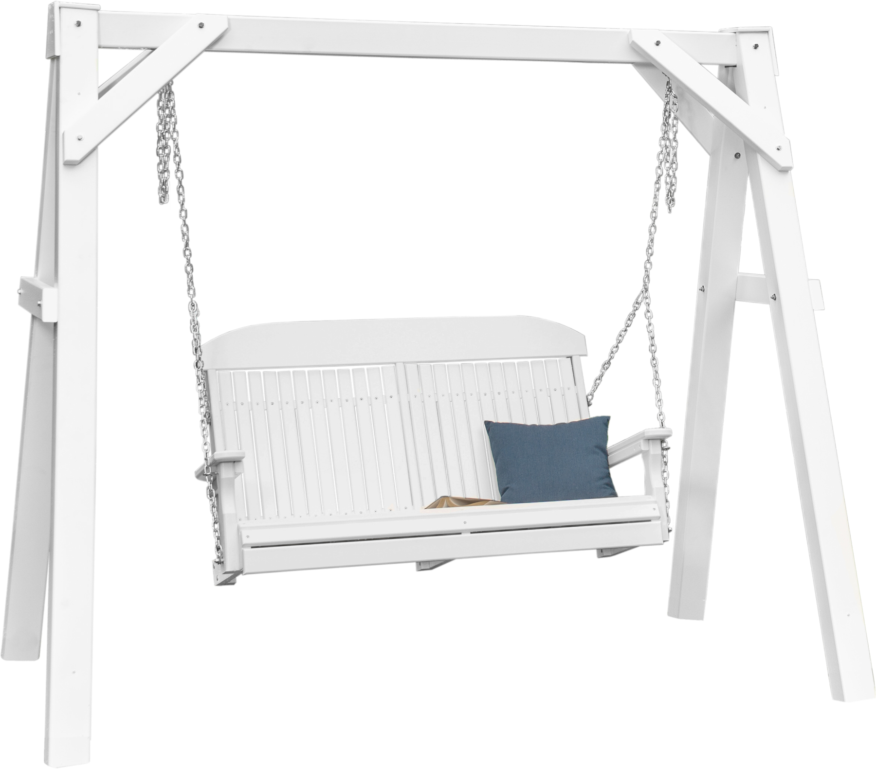 White A-Frame Vinyl Swing Stand