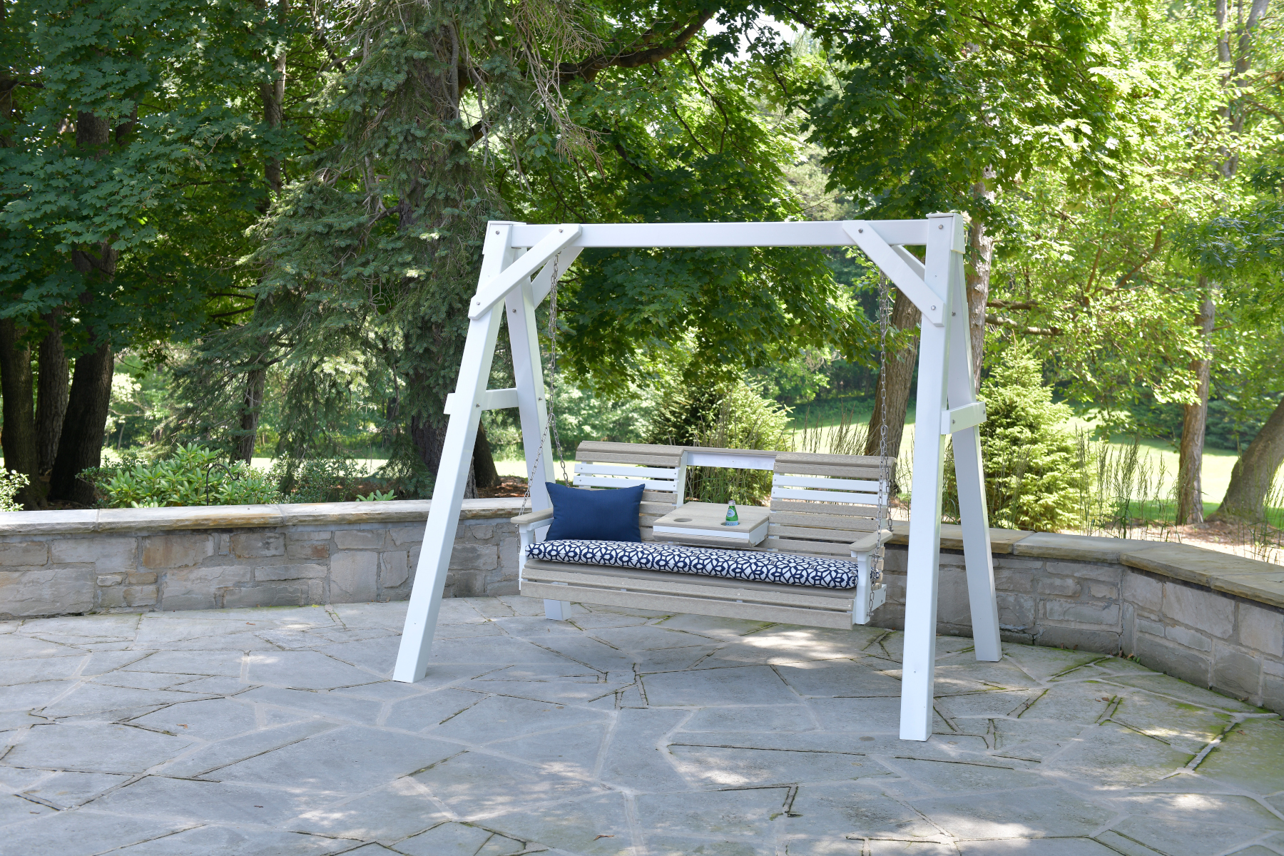 5' Plain Poly Swing in Birch & White