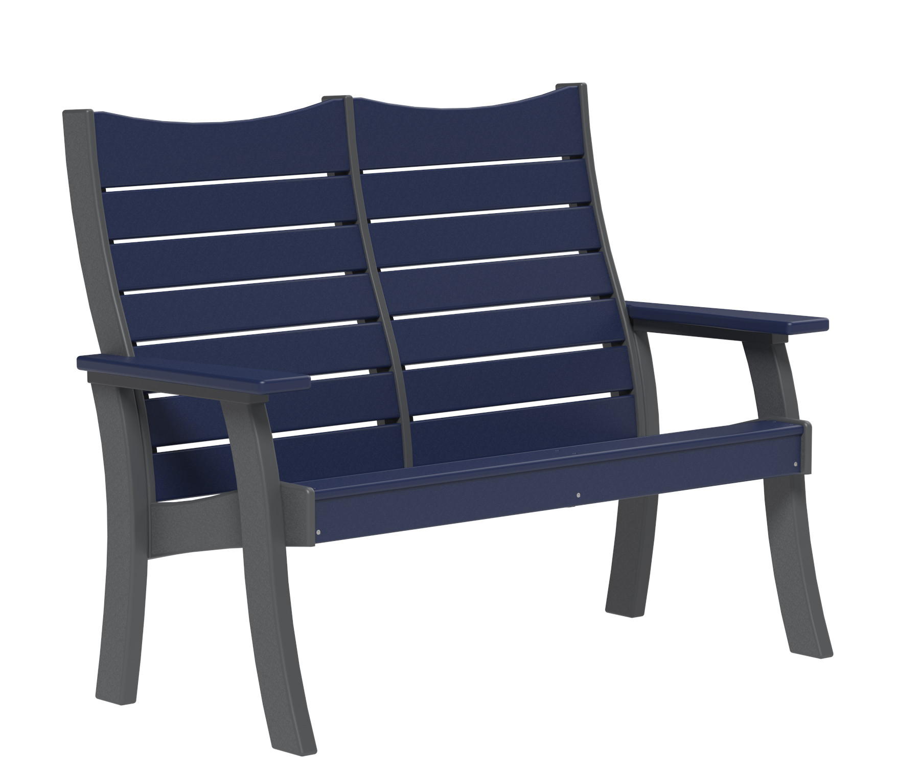 4' LX Contour Bench in Patriot Blue on Slate