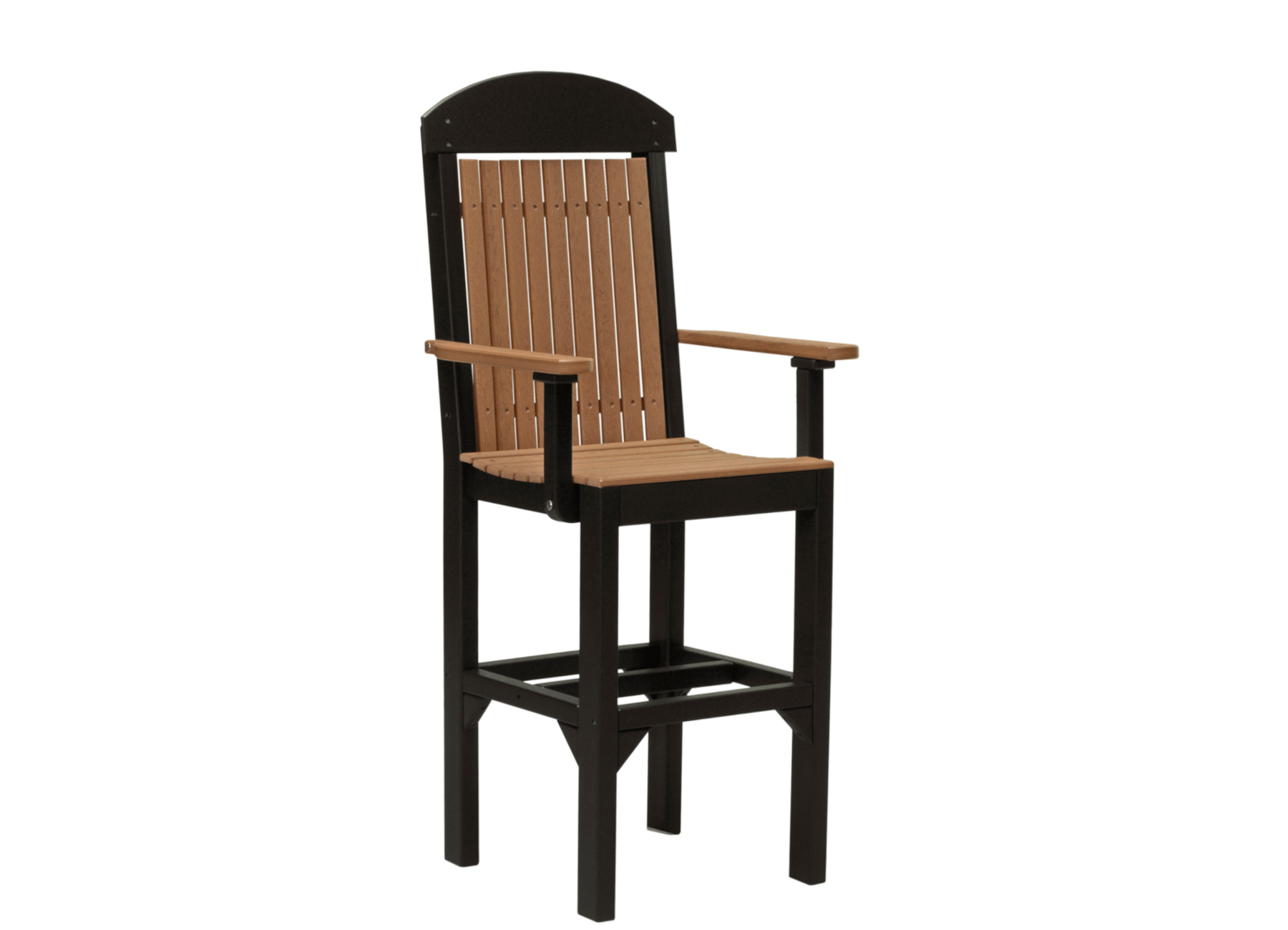Classic Arm Bar Height Chair by Luxcraft in Antique Mahogany & Black