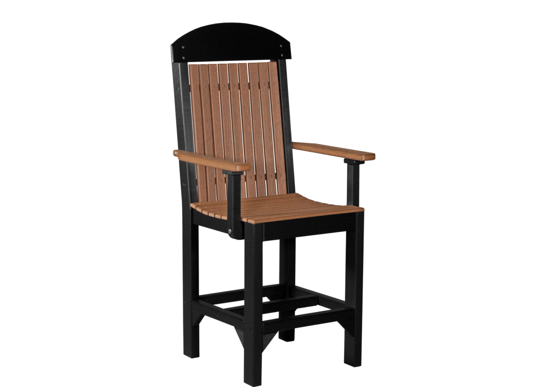Classic Arm Counter Height Chair by Luxcraft in Antique Mahogany & Black