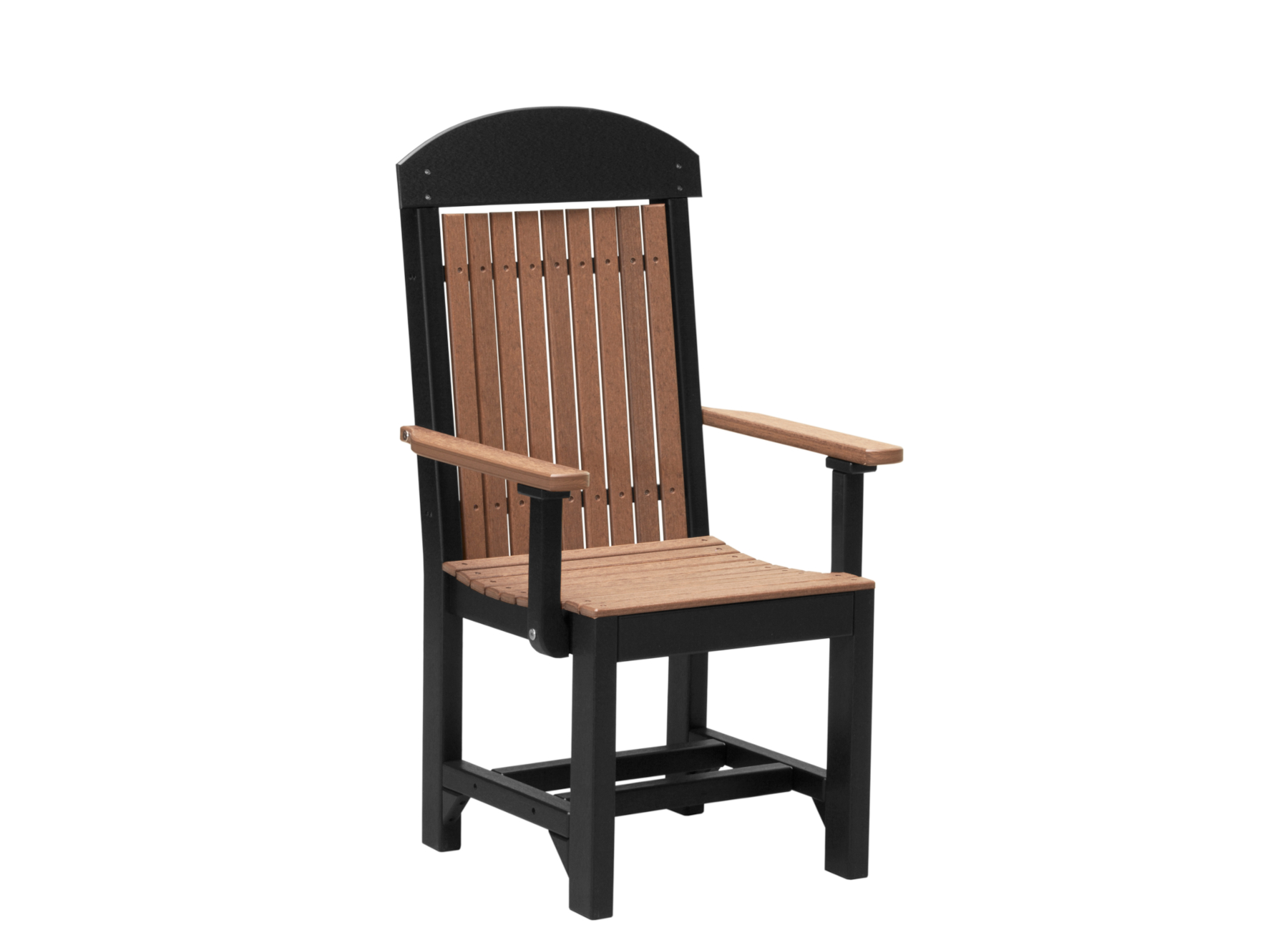 Classic Arm Dining Chair by Luxcraft in Antique Mahogany & Black